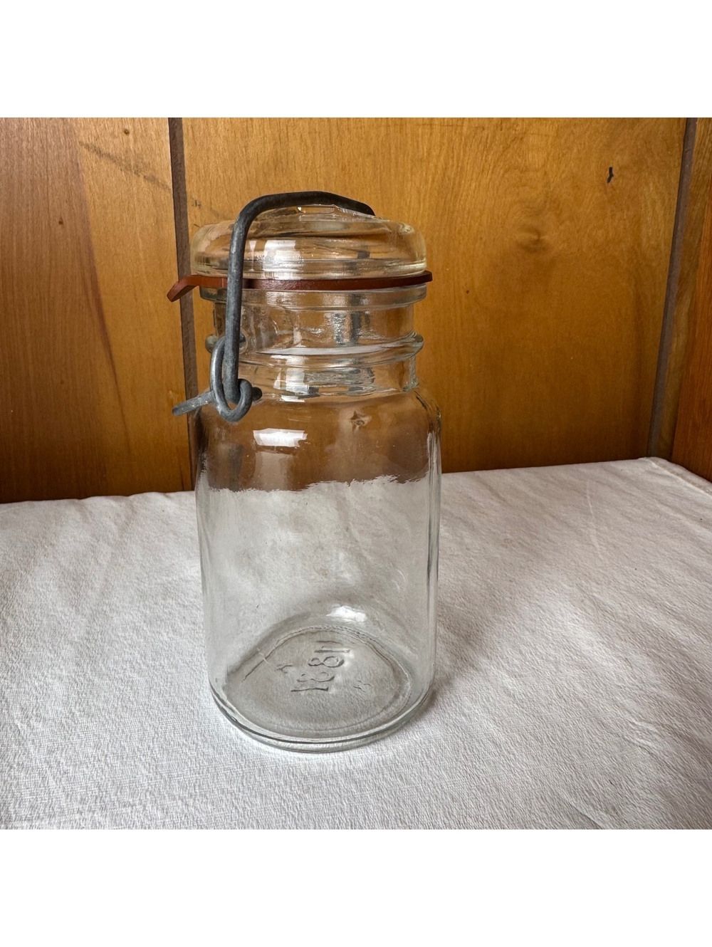 Vintage Glass Canning Jar With Wire Bail Lid K 1881 8 Wire Side - Picture 4 of 7